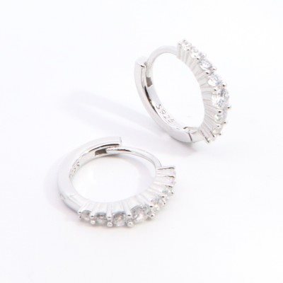 Orecchini Domar Gioielli Donna Orecchino cerchio argento 925 con zirconia cubica in Argento Cubic Zirconia EZB116696 - EZB116696